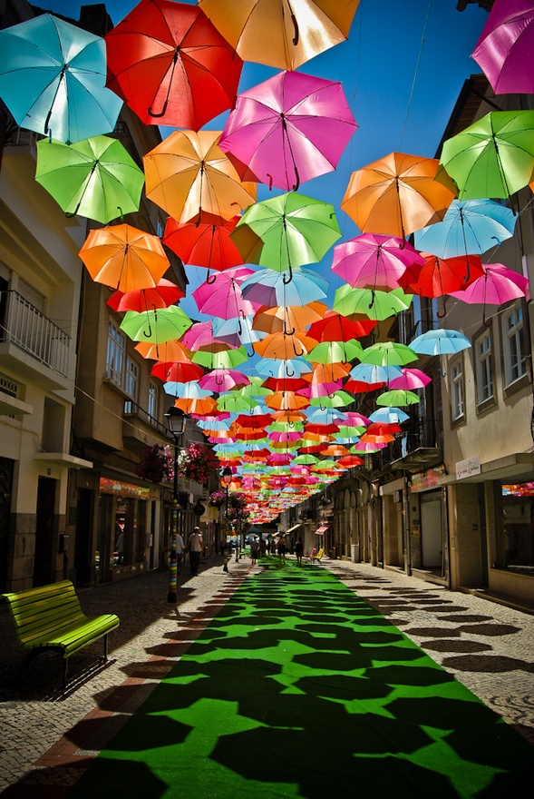 “Umbrella Sky” Colorful Umbrellas Magically Float in Mid Air “Umbrella Sky” Colorful Umbrellas Magically Float in Mid Air