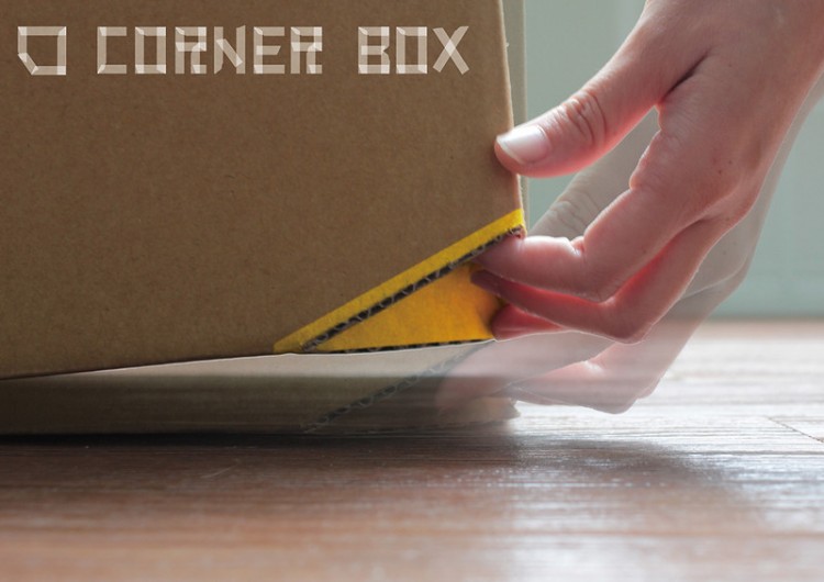 Corner Box, a simple twist to the cardboard box makes it more useful 1671184 inline corner box01 05 1 750x530 Corner Box, a simple twist to the cardboard box makes it more useful