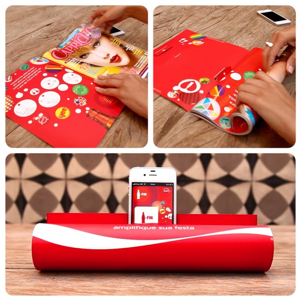Coca Cola FM, a magazine that can be use as sound amplifier Coca Cola FM, a magazine that can be use as sound amplifier