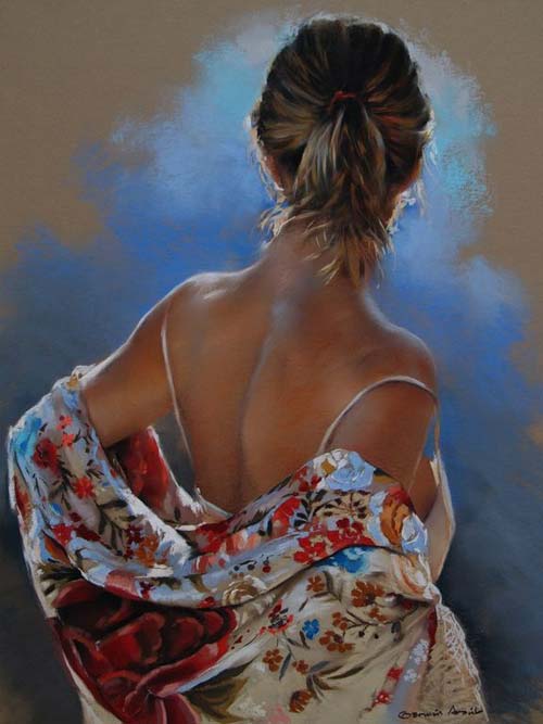 8341608819254621 manton y contraluz Awesome Women Figurative Paintings By German Aracil