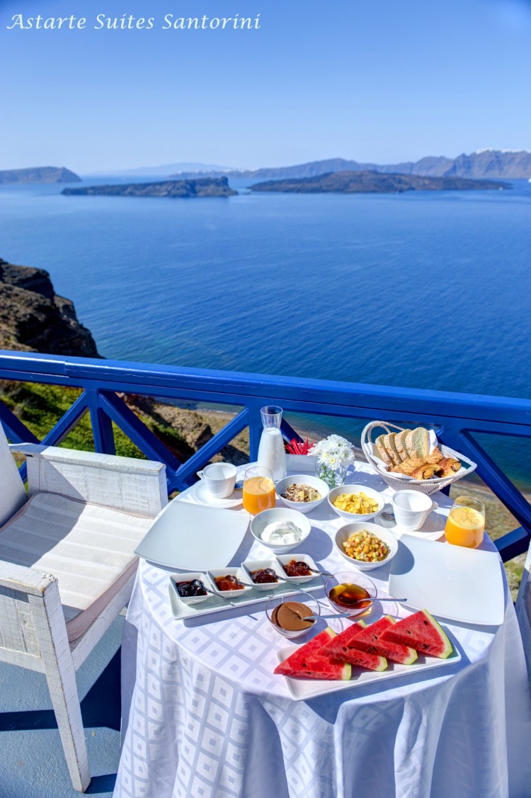 Honeymoon Escape: Astarte Suites, Santorini Astarte Suites in Santorini breakfast1 750x1127 Honeymoon Escape: Astarte Suites, Santorini