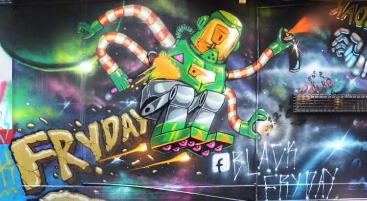 Rollerbot and Skaternaunt Amazing graffiti by BFD! and Cloak BFD lowres 750x411 Rollerbot and Skaternaunt Amazing graffiti by BFD! and Cloak