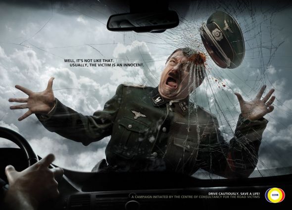 55 Creative Print Advertising Examples CCVR The Centre Of Consultancy For The Road Victims Road Hitler 55 Creative Print Advertising Examples