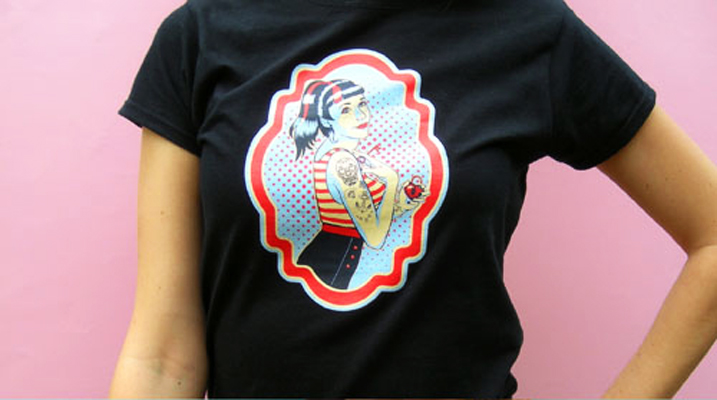 Cross My Heart t shirt designed by Anne Cobai Cross My Heart sailor girl custom t shirt design by Anne Cobai Cross My Heart t shirt designed by Anne Cobai