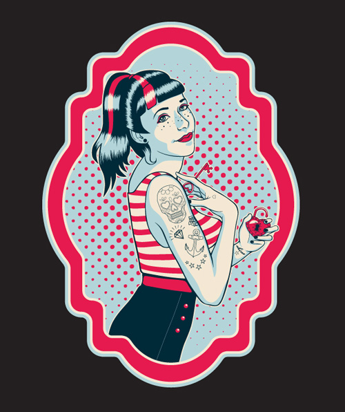 Cross My Heart t shirt designed by Anne Cobai Cross My Heart sailor girl custom tee design by Anne Cobai Cross My Heart t shirt designed by Anne Cobai
