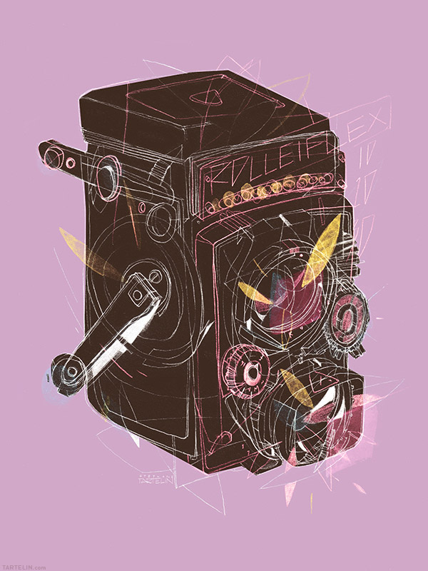 Rolleiflex camera illustration DesignYouTrsut color1 Rolleiflex camera illustration