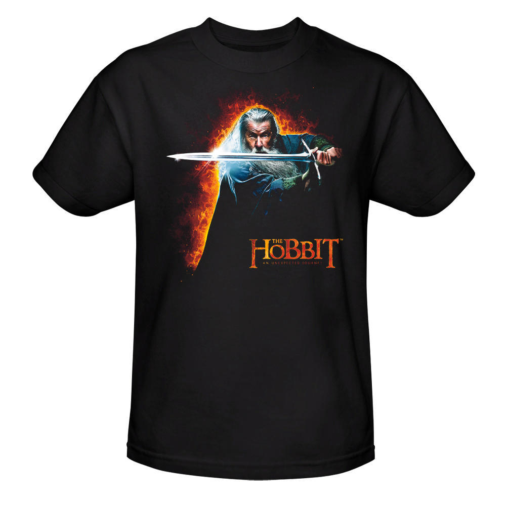 The Hobbit: An Unexpected Journey, Bilbo Baggins Through the Door & Gandalf with Sword official t shirts designs The Hobbit An Unexpected Journey Gandalf with Sword Black Tee official t shirt design The Hobbit: An Unexpected Journey, Bilbo Baggins Through the Door & Gandalf with Sword official t shirts designs