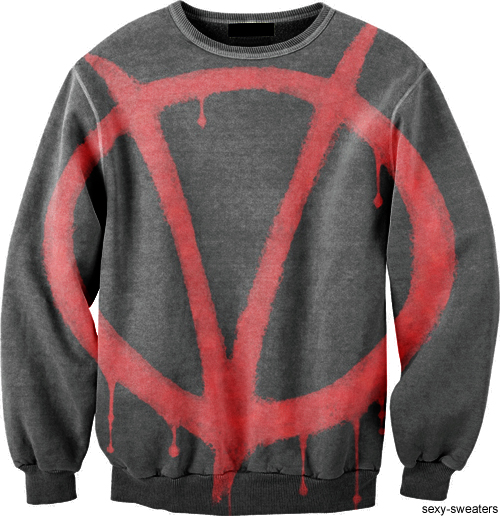Sweaters inspired from movies custom sweater V for Vendetta design Sweaters inspired from movies
