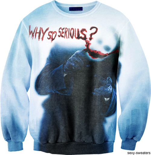 Sweaters inspired from movies custom sweater joker why so serious design Sweaters inspired from movies