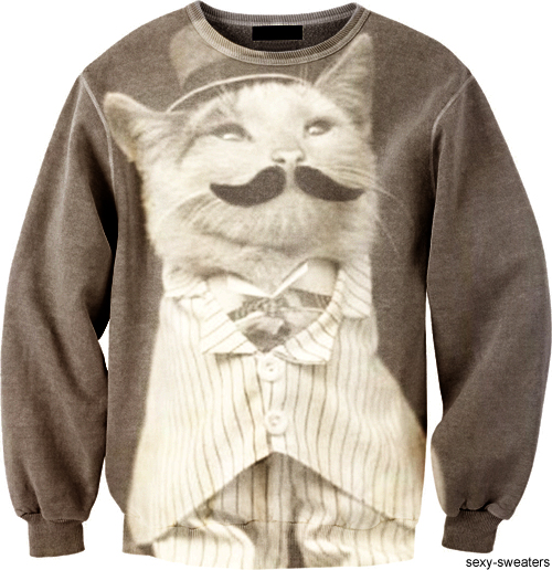 custom sweater mister cat design1 Crazy fun: sweaters with cats
