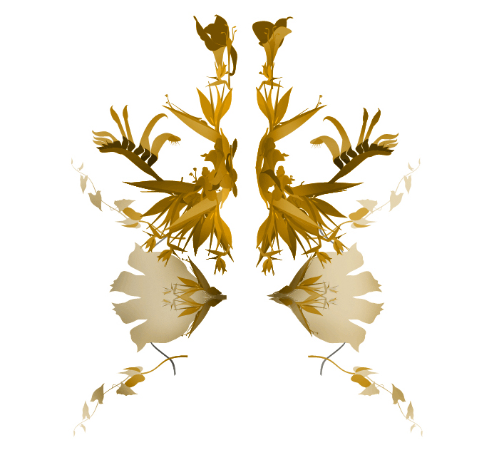 golden flower contemporary draw jesus as a flower cristian grossi artist Hypermedia Fashion: the story of a sketch that turns video art, which becomes fabric.