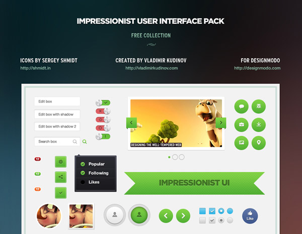 A Comprehensive Collection of Free UI Kits impressionist ui kit A Comprehensive Collection of Free UI Kits