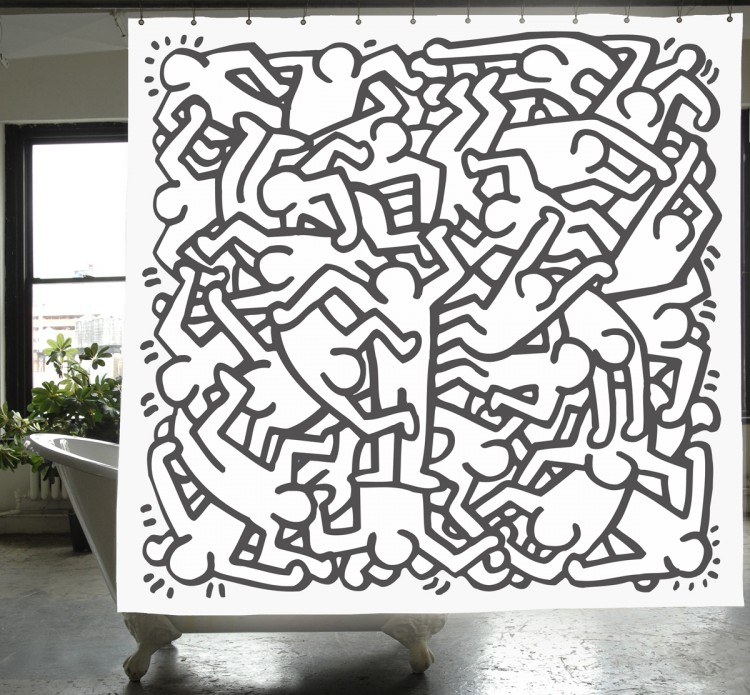 Keith Haring Shower Curtain keith haring shower curtain 1 750x695 Keith Haring Shower Curtain