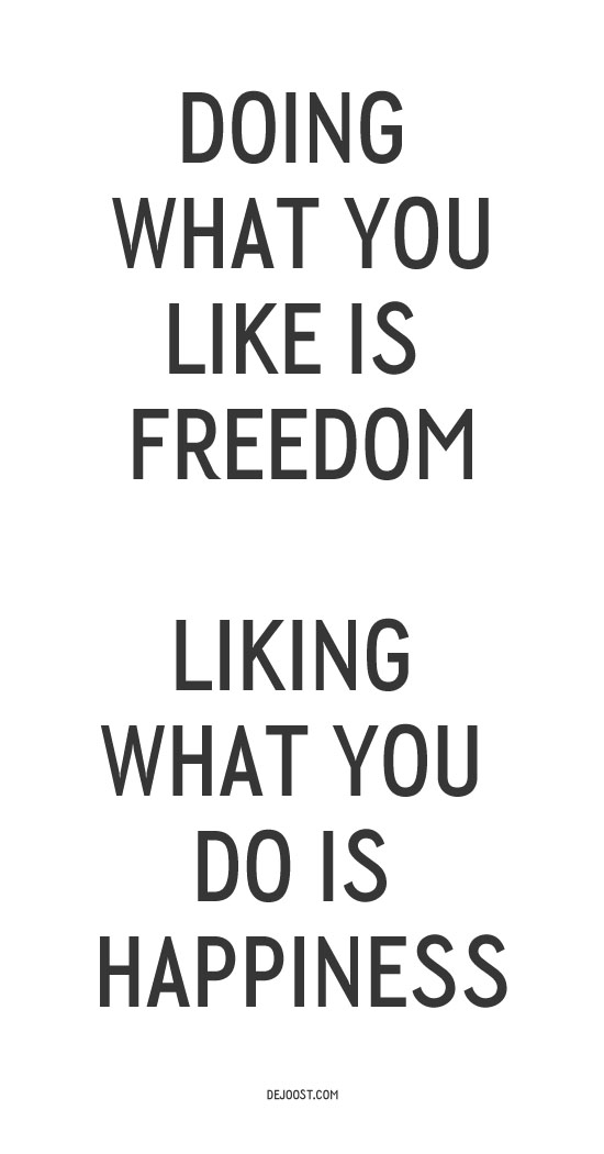 Doing what you like liking doing Doing what you like