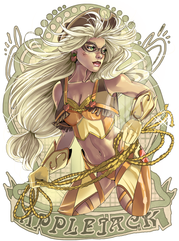 milkydayy oscar vega my little pony superheroines applejack My Little Heroines