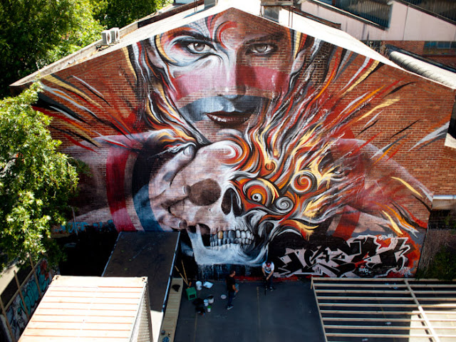 rone meggs mural melbourne 01 Streetart: Rone x Meggs New Mural In Melbourne