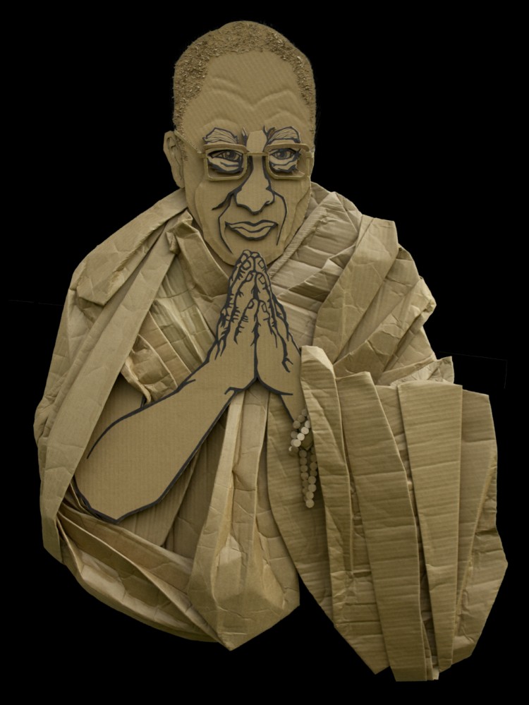 Recycled Art Project by Ali Golzad tenzin gyatso 0111 750x999 Recycled Art Project by Ali Golzad