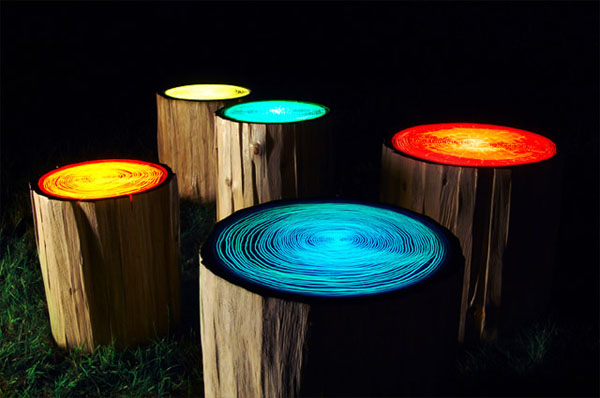 Tree Stump Lights...Cool! Tree Stump Lights...Cool!