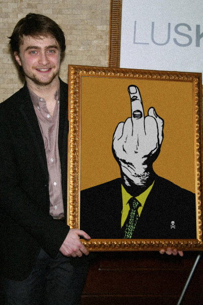 DR Daniel Radcliffe holding Mr Finger by Lusky.