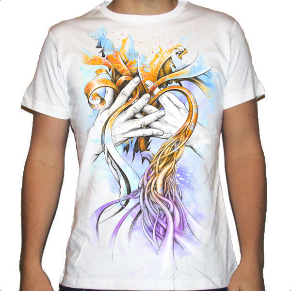 7 days, 7 cool, fancy t shirts designs Express Yourself colorful hands heart by whyball custom t shirt design 7 days, 7 cool, fancy t shirts designs