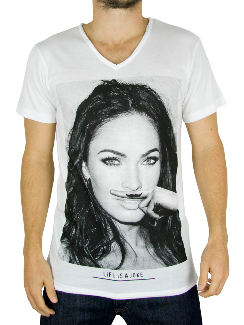 7 days, 7 cool, fancy t shirts designs Megan Fox in Life is a Joke Moustache tees from Eleven Paris 7 days, 7 cool, fancy t shirts designs