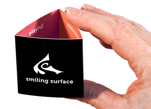 Folded Business Cards Smiling Surface Folded Business Cards