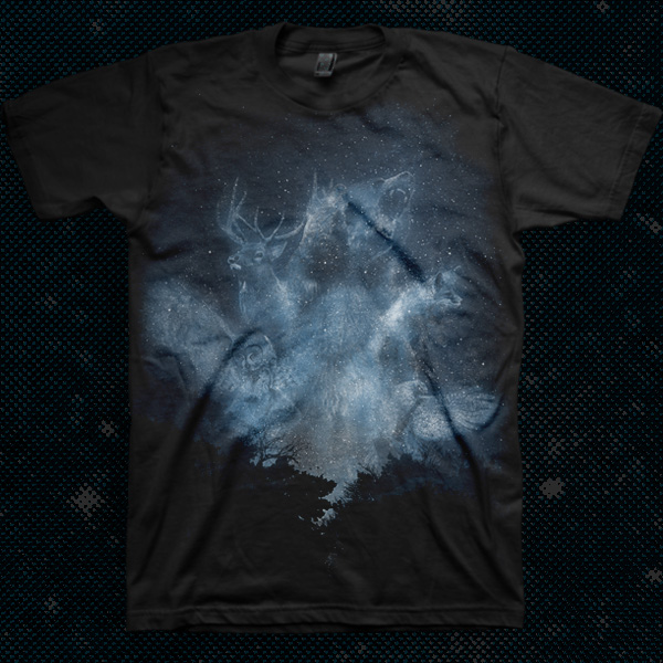 7 days, 7 cool, fancy t shirts designs Spirits of the forest t shirt design by sebasebi 7 days, 7 cool, fancy t shirts designs