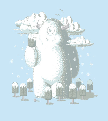 Become a Vegetarian, Yeti did it, t shirt design by vinsse Yeti végétarien1 Become a Vegetarian, Yeti did it, t shirt design by vinsse
