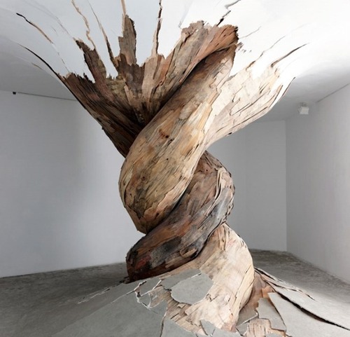 tumblr meoax1vH4W1qiqf01o1 500 Tree trunk in a room by Henrique Oliveira