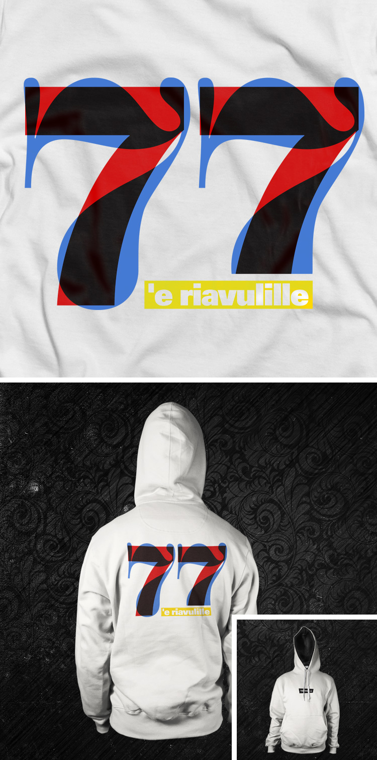 vintage smorfia napoletana 77 e riavulille hoodie 77 hoodie (‘e riavulille   devils). Neapolitan Smorfia collection