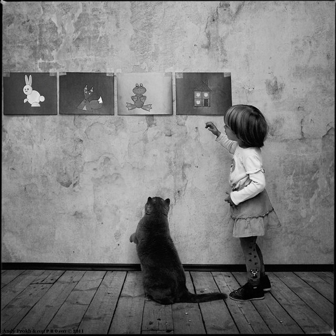 Little Girl and the Cat 0000aca7 medium Little Girl and the Cat