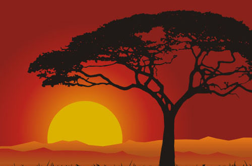 1.vector sunset 20 Free Sunset Vector Graphics For Designers