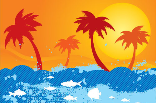 2.vector sunset 20 Free Sunset Vector Graphics For Designers