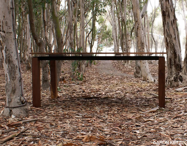 Walnut & Steel table by Aaron Kettl 3o4 Walnut & Steel table by Aaron Kettl