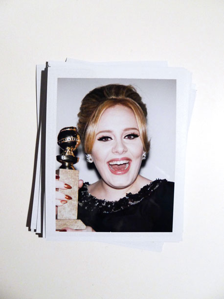 Awesome Celebrity Polaroid Portraits from 2013 Golden Globes Night Adele Awesome Celebrity Polaroid Portraits from 2013 Golden Globes Night