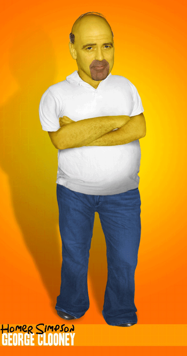 Celebrity Simpsons Homer George Clooney Celebrity Simpsons