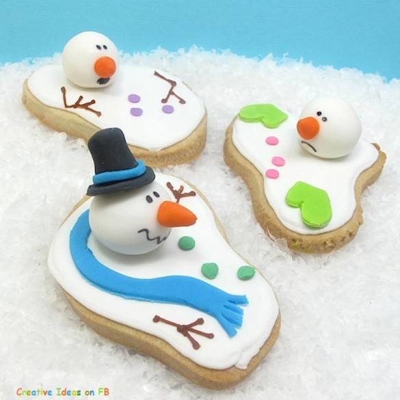 15 Christmas creative sweets and deserts ideas Christmas creative sweets and deserts ideas Melted snowman cookies 585x585 15 Christmas creative sweets and deserts ideas