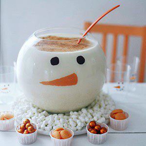 Christmas eggnog with Frosty the snowman 15+ Christmas creative edibles ideas