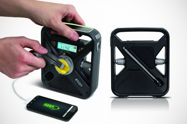 Eton Hand Turbine Weather Alert Radio with Smartphone Charger Copy Eton Hand Turbine Smartphone Charger with Radio