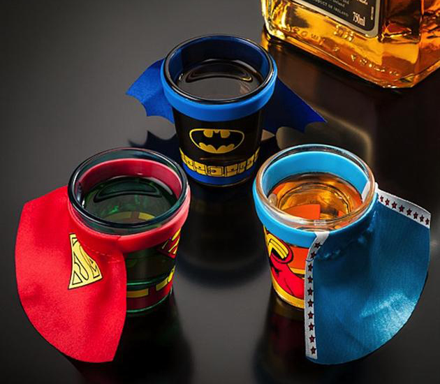  Superhero Capes on Shot Glasses