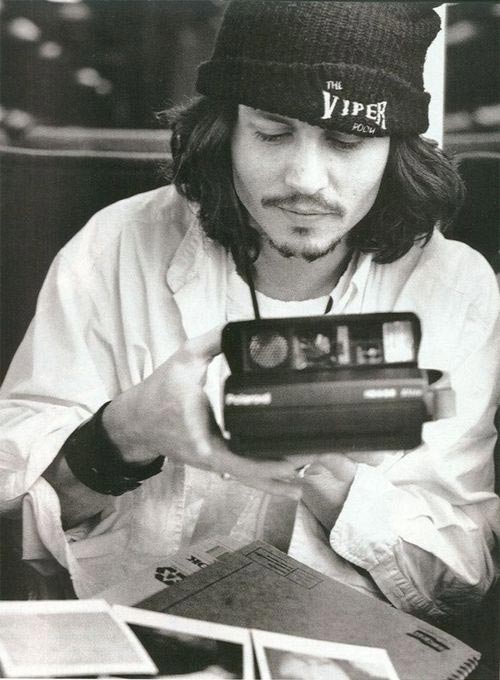 Celebrities with Polaroid In Hand Johnny Depp Celebrities with Polaroid In Hand