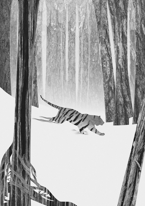 Martynas Pavilonis Martwood Tiger Art Print by Martynas Pavilonis