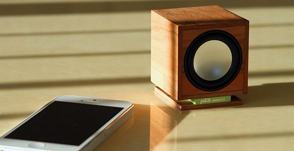 Petite Square Bluetooth speaker made from 50,000 year old wood Petite Square speaker made from 50000 year old wood Petite Square Bluetooth speaker made from 50,000 year old wood