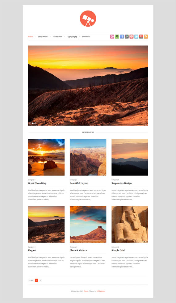 Free Responsive Gallery WordPress Theme : Photo Photo responsive theme Free Responsive Gallery WordPress Theme : Photo