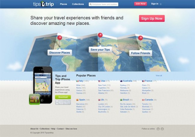 5 Beautiful Email Landing Pages Tips and Trip Share your travel experiences with friends and discover amazing new places. 650x458 5 Beautiful Email Landing Pages