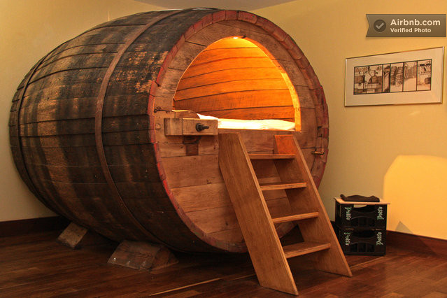 The beer barrel bedroom beer beed The beer barrel bedroom