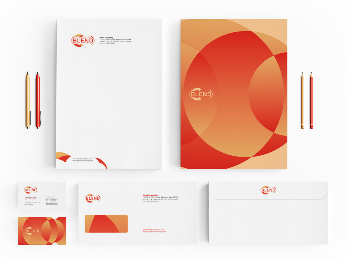 Stationery for Blend, consulting company, design by Utopia blend stationery bw Stationery for Blend, consulting company, design by Utopia