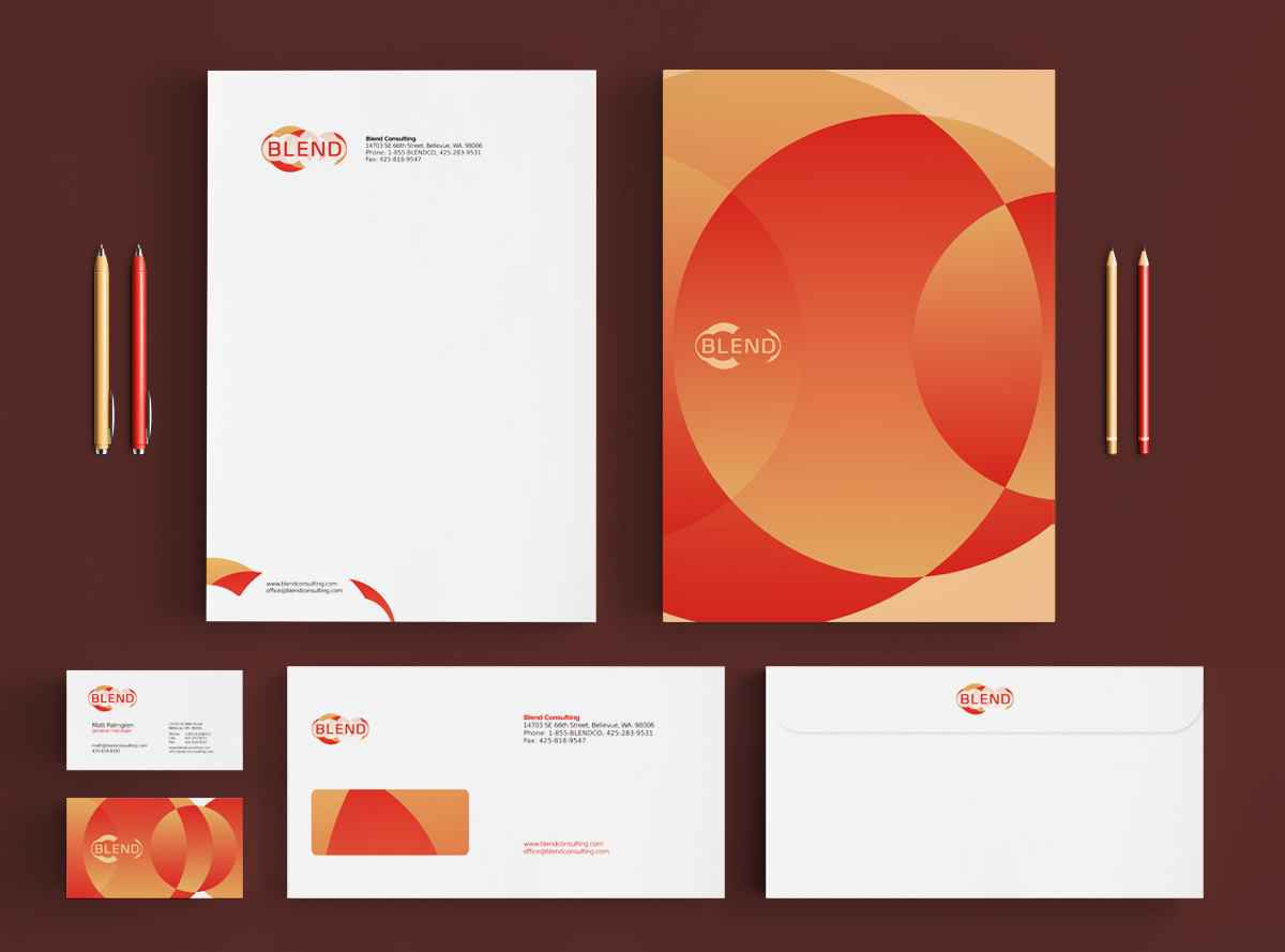 Stationery for Blend, consulting company, design by Utopia blend stationery1 Stationery for Blend, consulting company, design by Utopia
