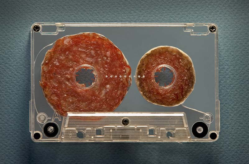 Dan Cretu dan cretu food art salami tape cassette collabcubed Dan Cretu