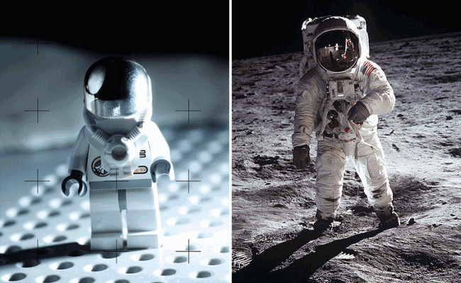 famous photographs in lego moon landing 650x399 Famous Photos in Lego
